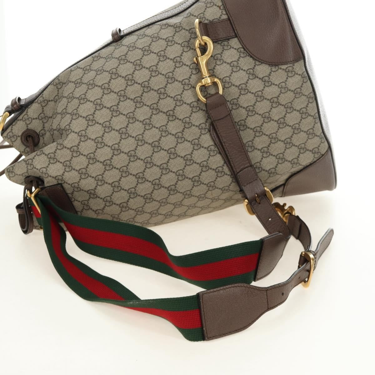 Gucci Neo Vintage Drawstring Bucket GG Coated Canvas, Beige, Canvas, Backpack