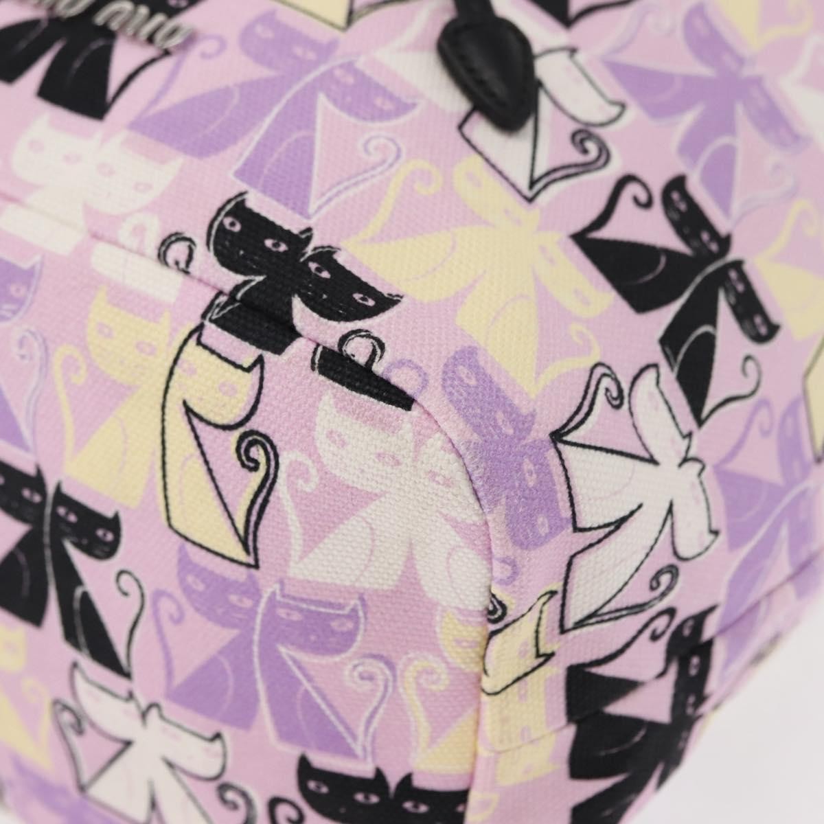 Miu Miu Drawstring Printed Canvas, Pink, Canvas, Clutch
