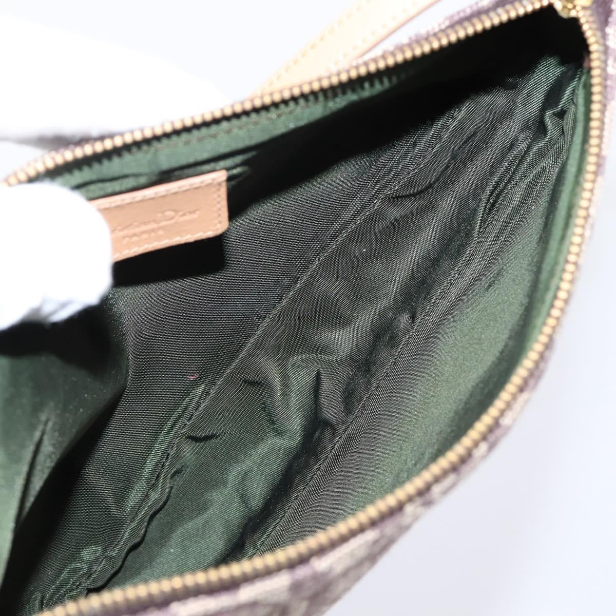 Christian Dior Vintage Saddle Bag Canvas, Brown, Canvas, Clutch