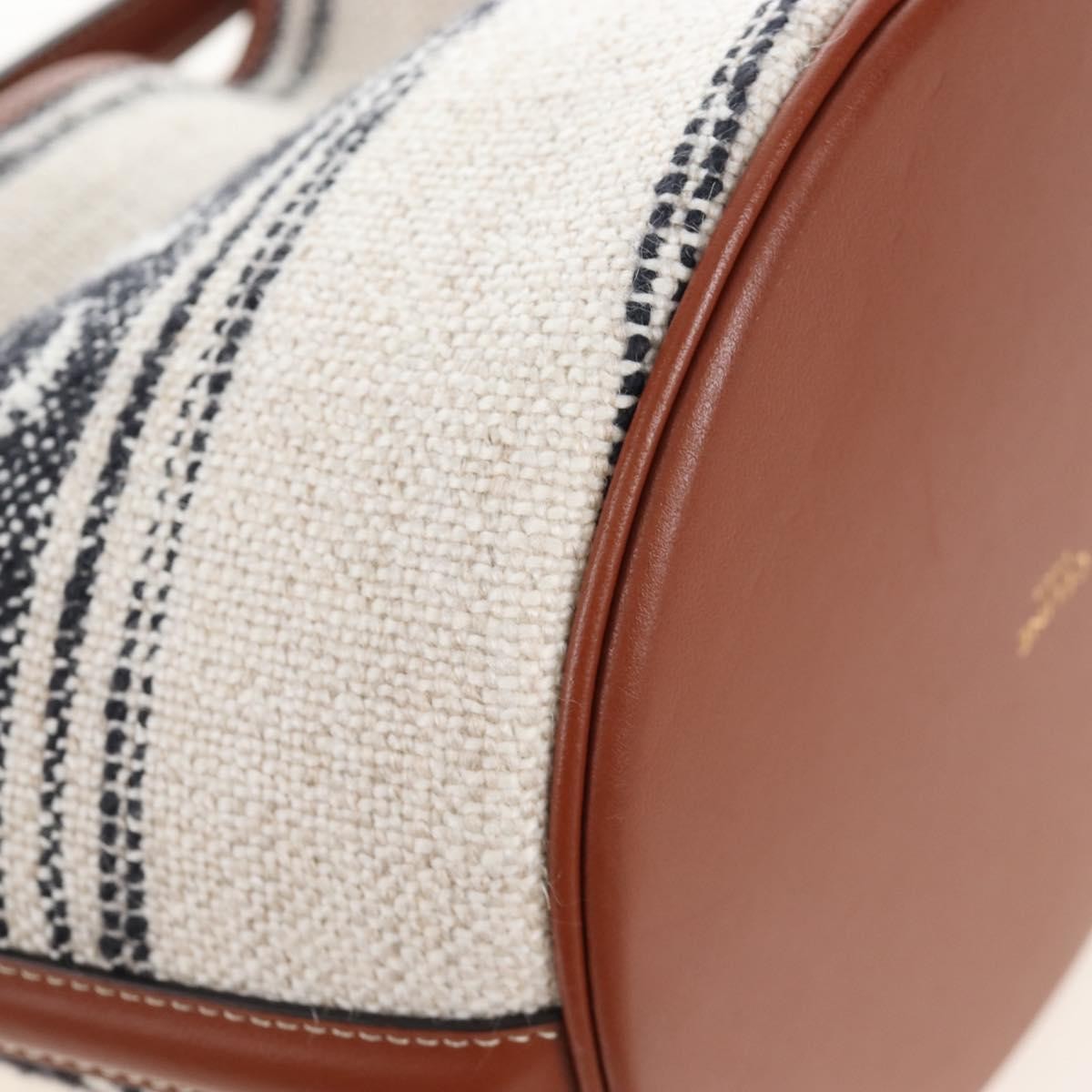 Celine Bucket 16 Raffia, Beige, Canvas, Handbag