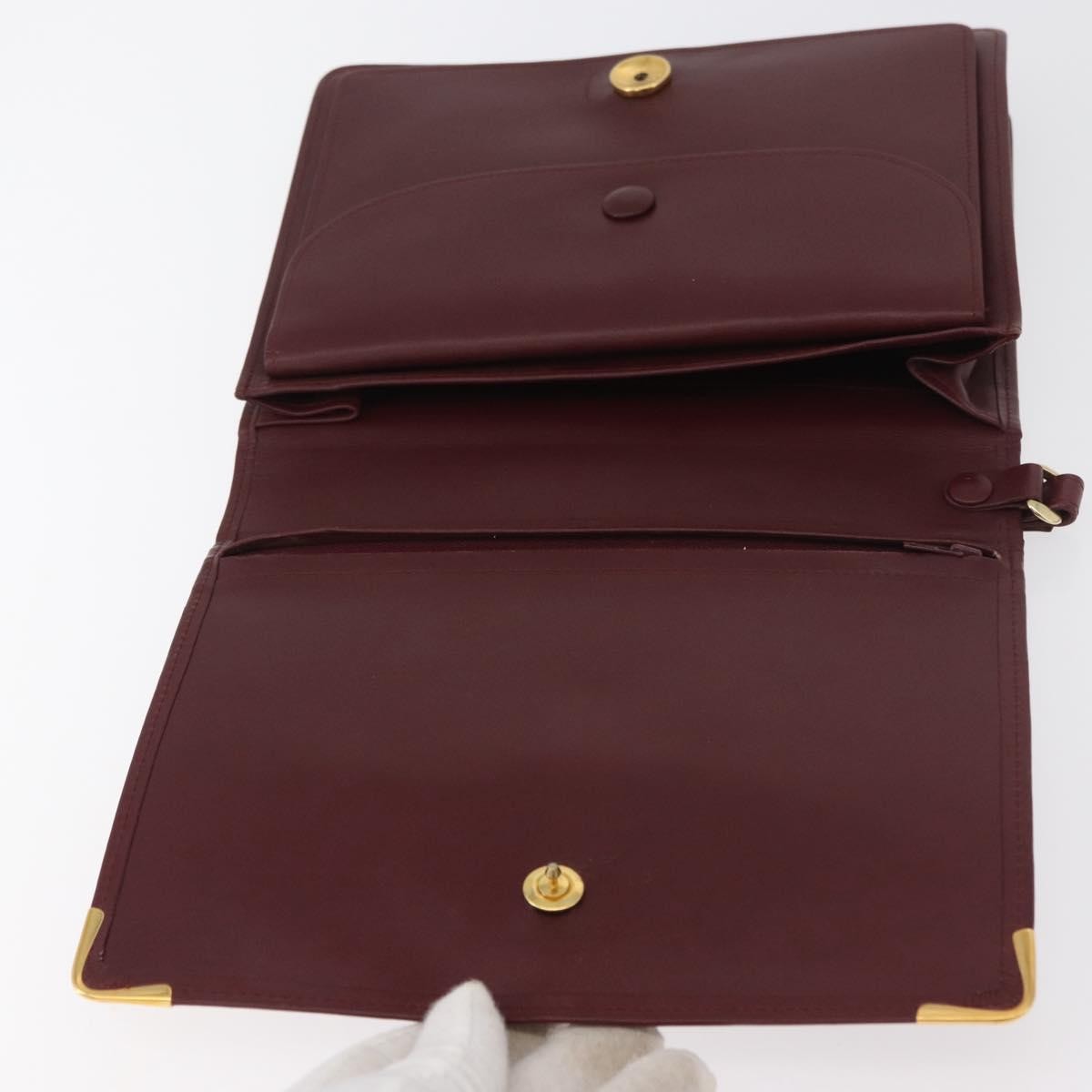 Cartier Must de Cartier Clutch Leather, Burgundy, Leather, Clutch