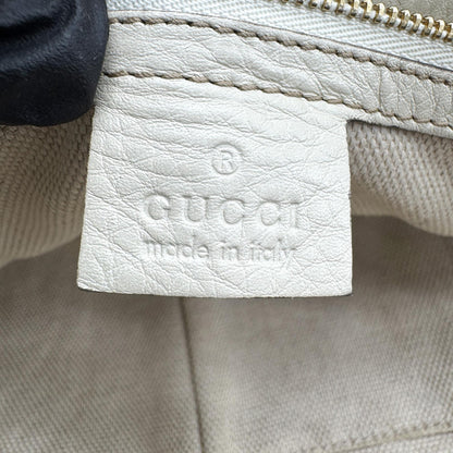 Gucci Soho Zip Leather, Beige, Leather, Tote Bag
