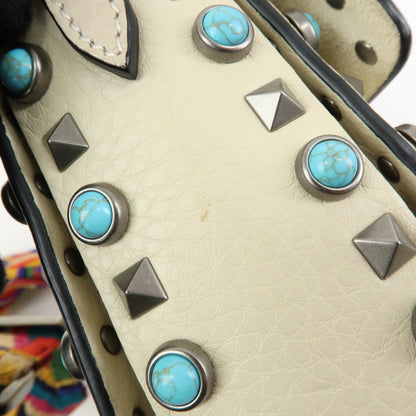 Valentino Garavani Rolling Rockstud Leather with Cabochons, Multicolour, Leather, Crossbody Bag