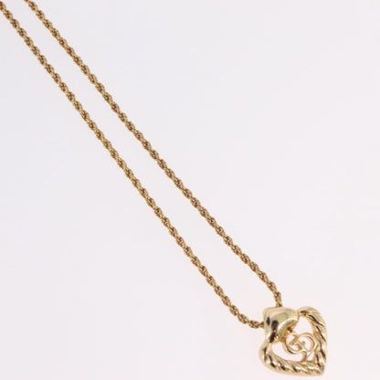 Christian Dior Vintage CD Heart Pendant Metal, Gold, Metal, Necklace