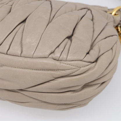 Miu Miu Coffer Hobo Matelasse Leather, Beige, Leather, Handbag