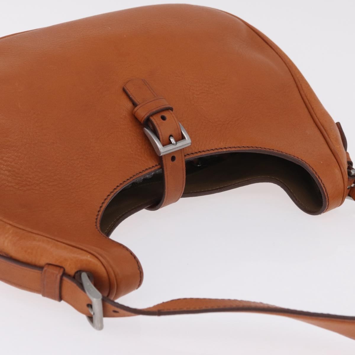 Prada Shoulder Leather, Brown, Leather, Shoulder Bag