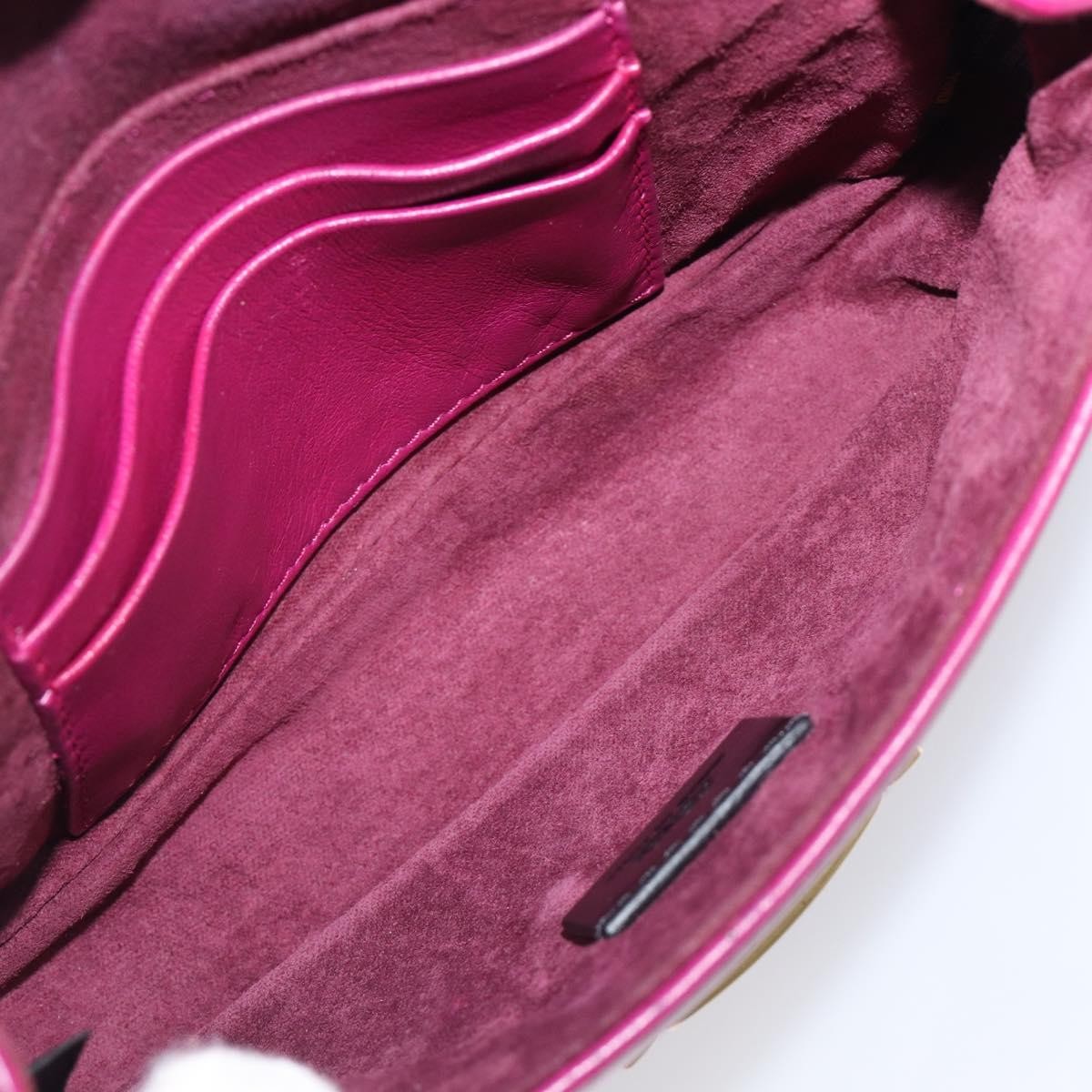 Fendi Be Baguette Flap Leather, Pink, Leather, Handbag