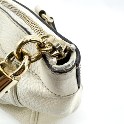 Gucci Soho Zip Leather, Beige, Leather, Tote Bag