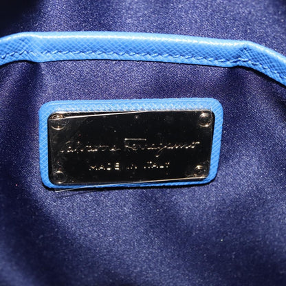 Salvatore Ferragamo Vara Chain Flap Leather, Blue, Leather, Shoulder Bag