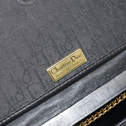 Christian Dior Vintage Trotteur Chain Canvas, Black, Canvas, Shoulder Bag
