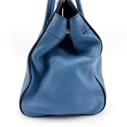 Prada Vitello Daino Leather, Blue, Leather, Shoulder Bag