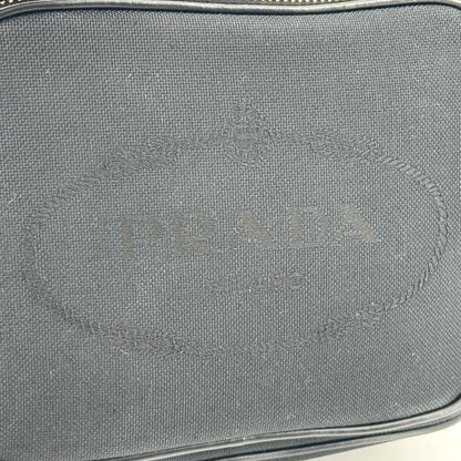 Prada Duet Drawstring Bucket Tessuto, Black, Canvas, Handbag