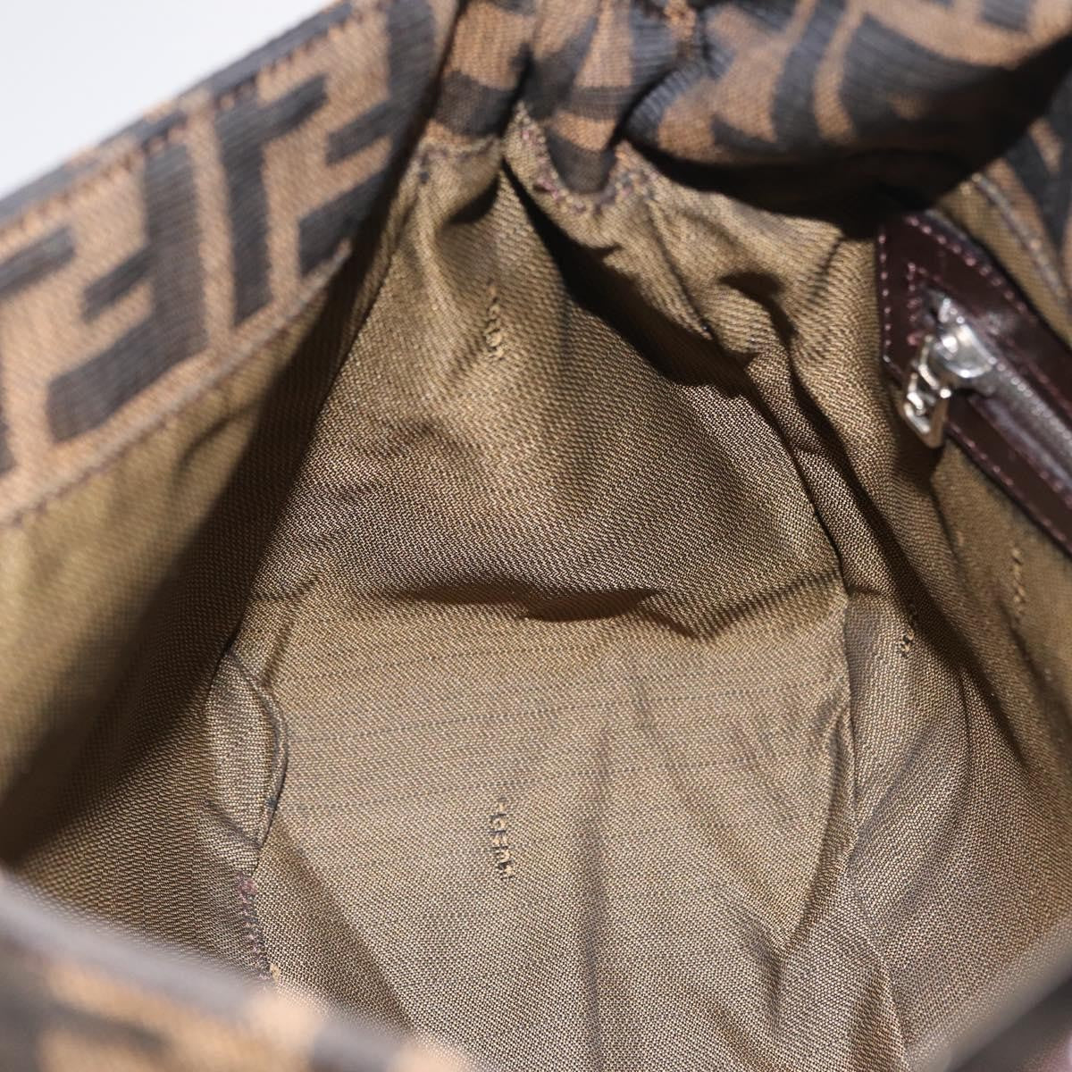 Fendi Zucchino Mamma Baguette Canvas, Brown, Canvas, Shoulder Bag