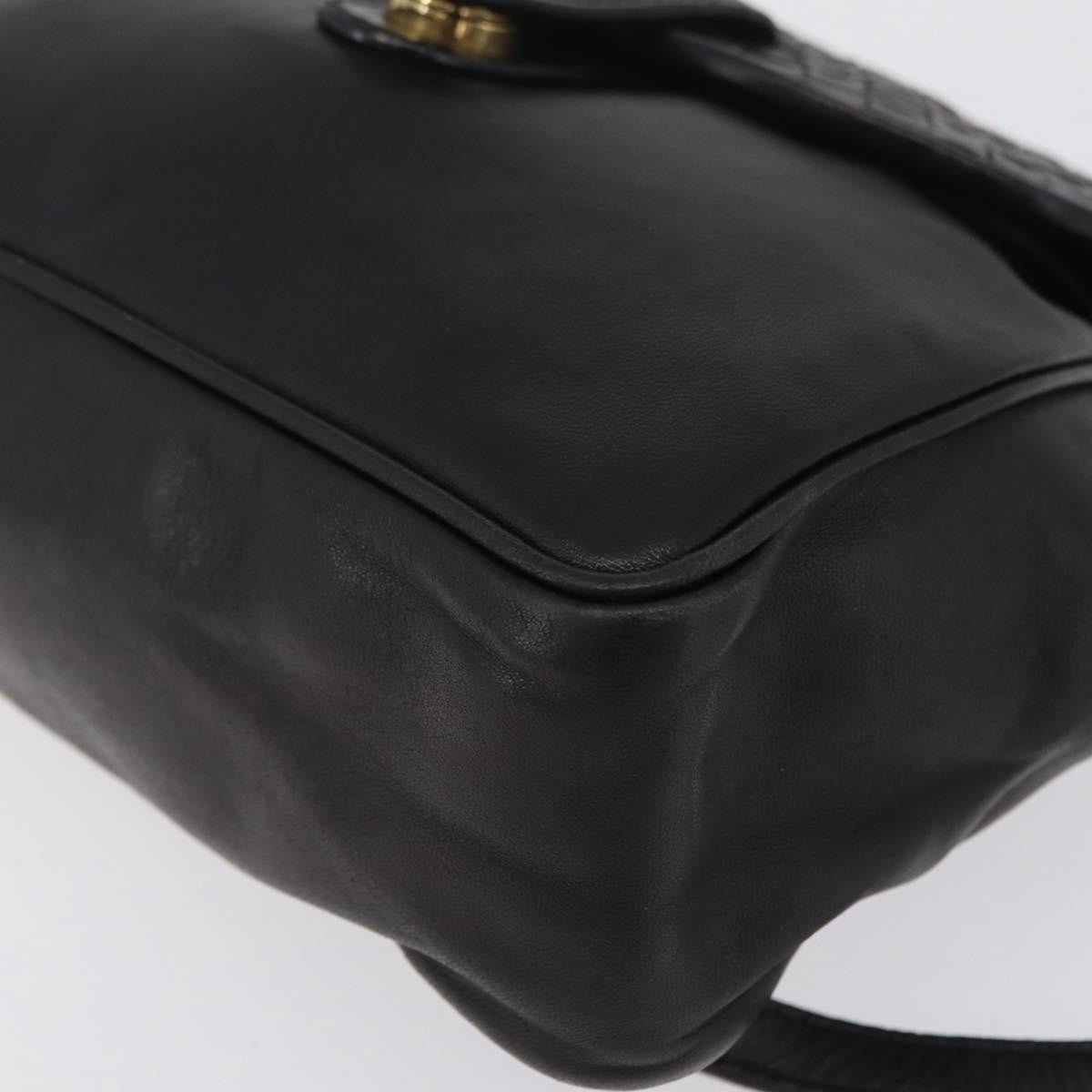Bottega Veneta Backpack Leather with Intrecciato, Black, Leather, Backpack