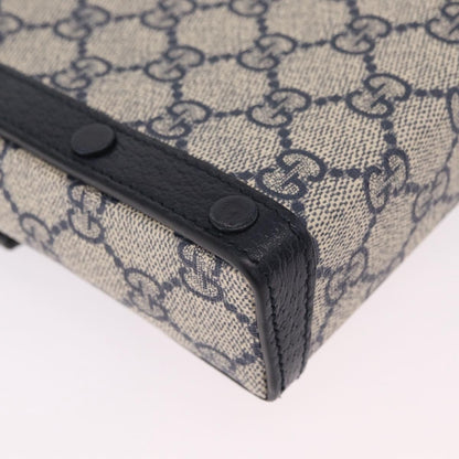 Gucci Horsebit 1955 GG Coated Canvas with Leather, Navy, Canvas, Crossbody Bag