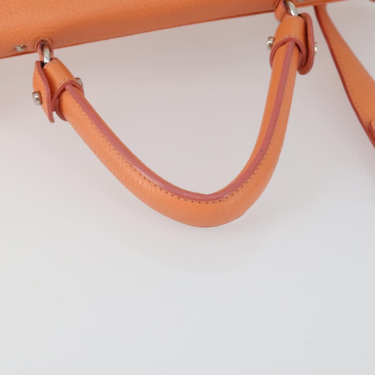 Salvatore Ferragamo Sofia Satchel Grainy Leather, Orange, Leather, Handbag