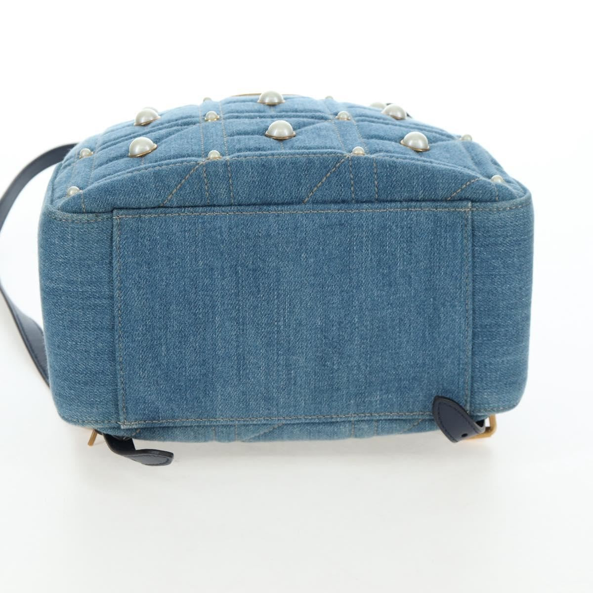 Gucci Pearly GG Marmont Embellished Matelasse Denim, Blue, Denim, Backpack