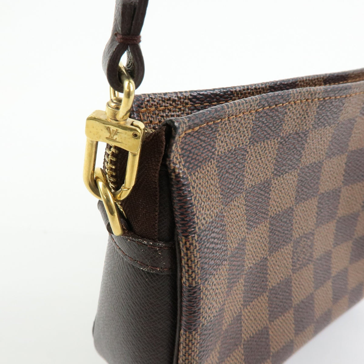 Louis Vuitton Trousse Make Up Damier, Brown, Canvas, Clutch