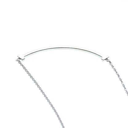Tiffany & Co. T Smile Pendant 18K White Gold, Silver, White Gold, Necklace
