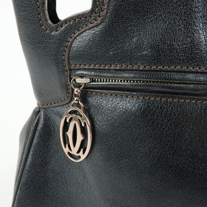 Cartier Marcello Leather, Black, Leather, Handbag