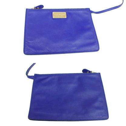 Salvatore Ferragamo Sookie Satchel Leather, Blue, Leather, Handbag