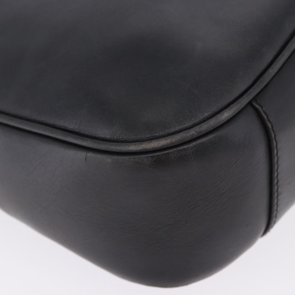 Gucci Vintage Bamboo Handle Open Hobo Leather, Black, Leather, Shoulder Bag