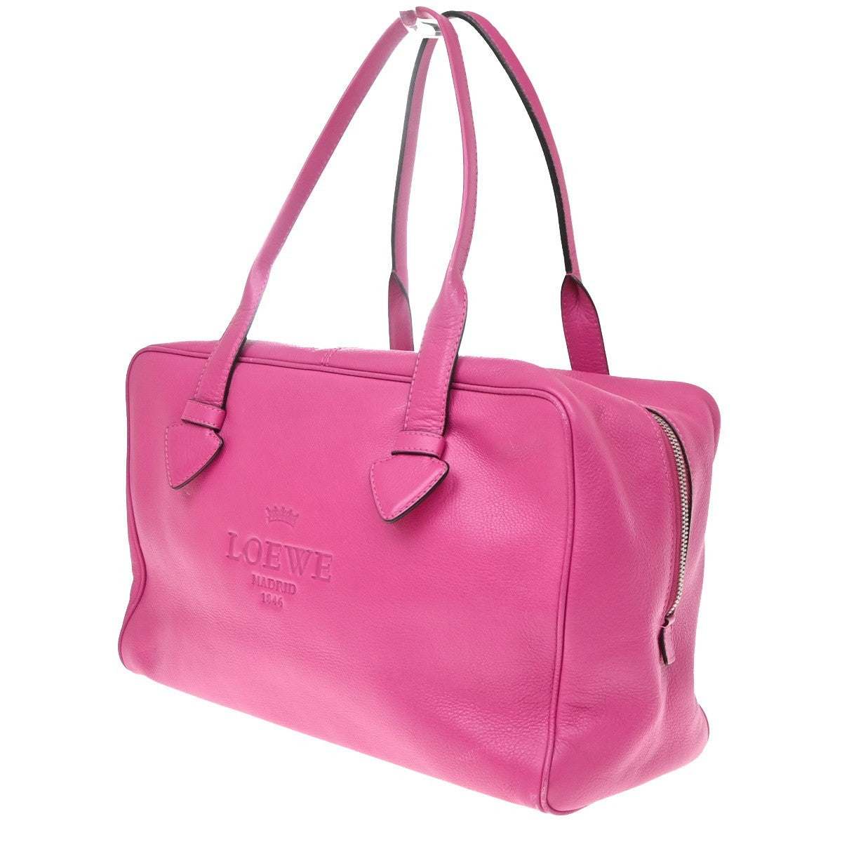 Loewe Heritage Boston Leather, Pink, Leather, Handbag
