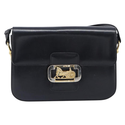 Celine Horse Carriage Leather, Black, Leather, Shoulder Bag