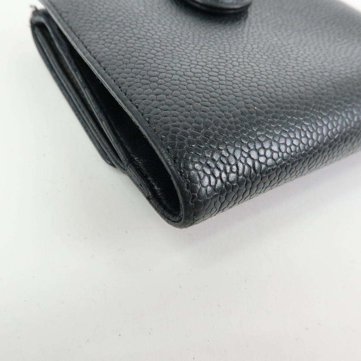 Chanel Vintage Timeless Bifold Caviar, Black, Leather, Wallet