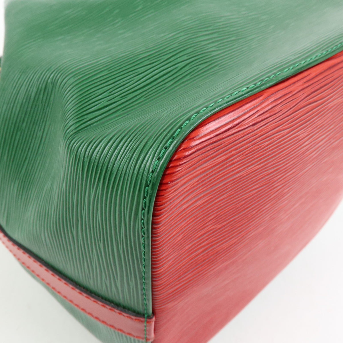 Louis Vuitton Bicolor Petit Noe Epi Leather, Green, Leather, Handbag