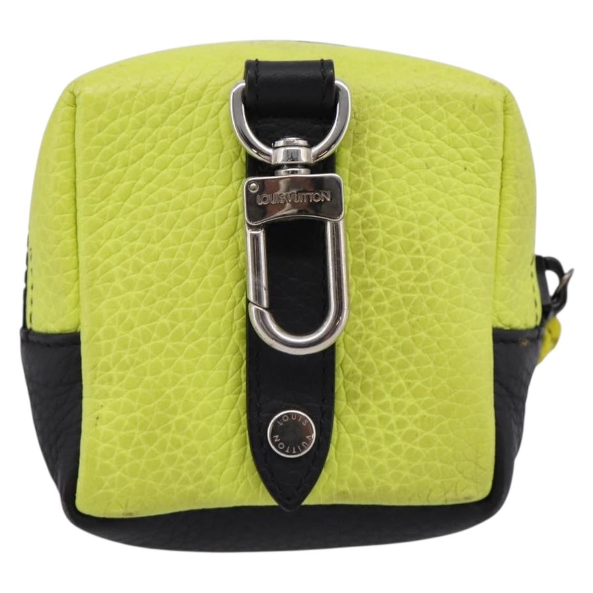 Louis Vuitton Square Pouch Bag Charm and Key Holder Leather, Gray, Leather, Charm