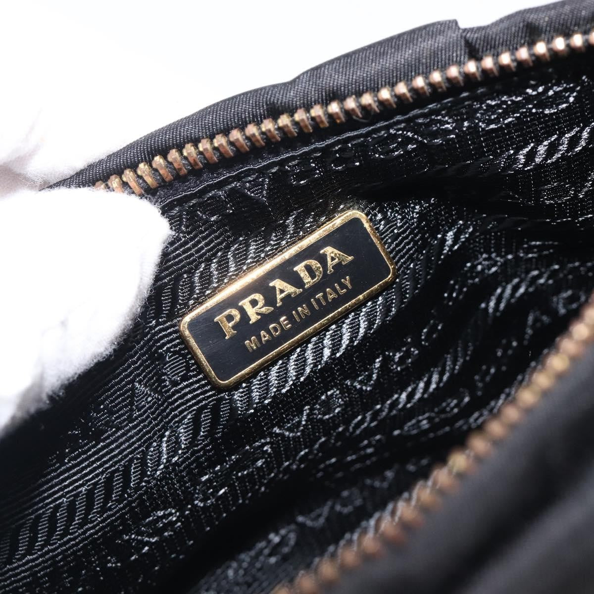 Prada Bow Wristlet Tessuto, Black, Nylon, Clutch