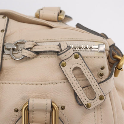 Chloe Paddington Lock Leather, Beige, Leather, Handbag