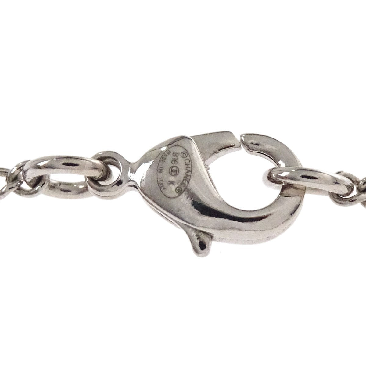 Chanel Vintage CC Logo Chain Charm Pendant silver plated, Silver, Silver Plated, Necklace