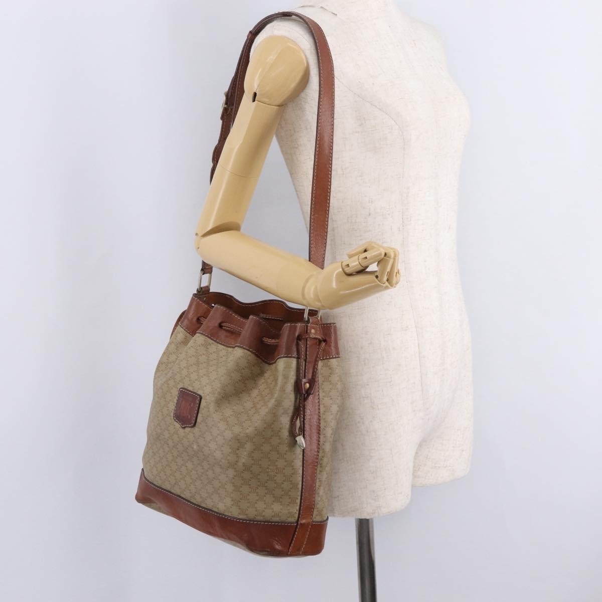 Celine Macadam Shoulder Canvas, Beige, Canvas, Crossbody Bag