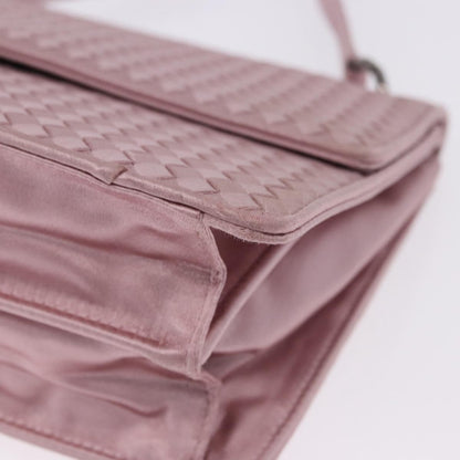 Bottega Veneta Flap Intrecciato Satin, Pink, Satin, Shoulder Bag