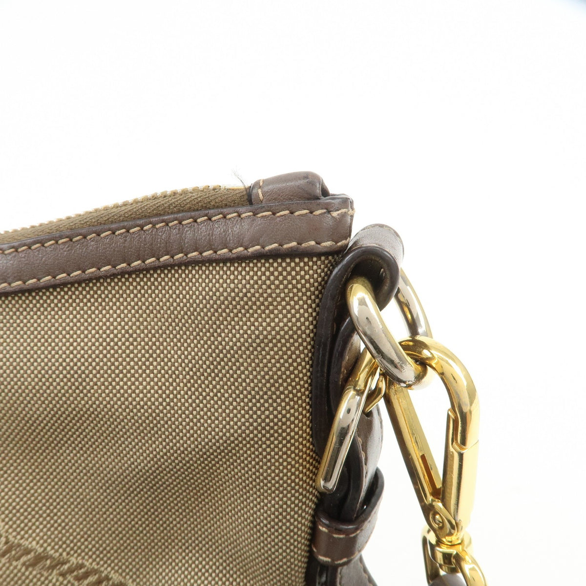 Prada Logo Canvas, Beige, Canvas, Tote Bag