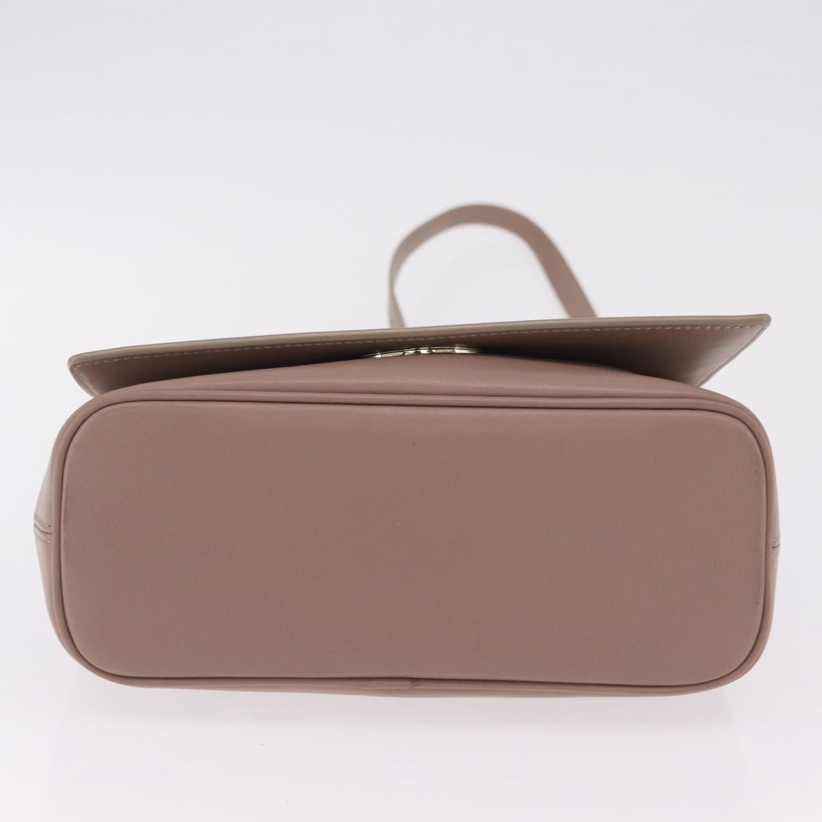 Bvlgari Signature Top Handle Leather, Beige, Leather, Handbag