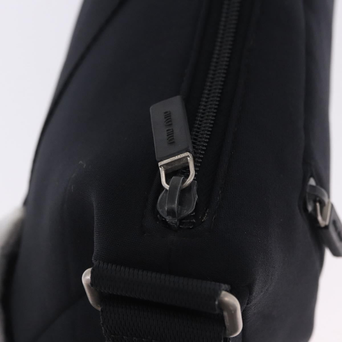 Miu Miu Shoulder Leather, Black, Nylon, Shoulder Bag