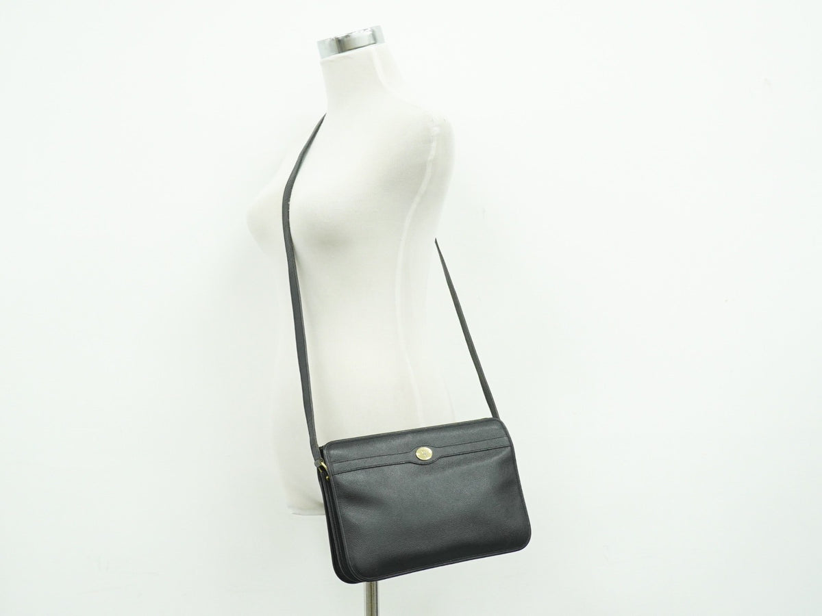 Christian Dior Shoulder Leather, Black, Leather, Shoulder Bag