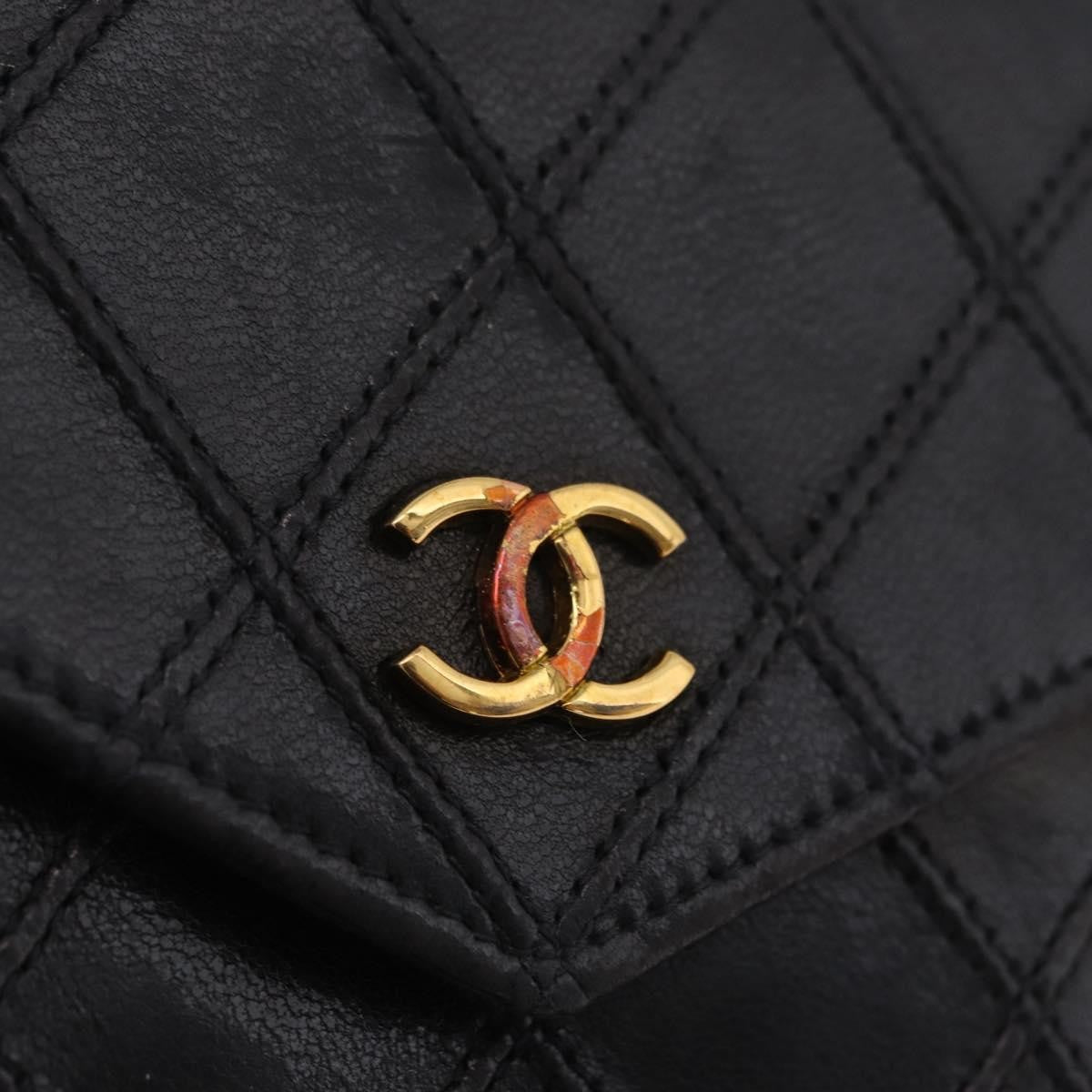 Chanel CC Compact Quilted Caviar, Black, Leather, Wallet