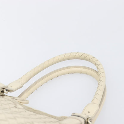 Bottega Veneta Belted Cabas Tote Intrecciato Nappa with Stitched Detail, White, Leather, Tote Bag