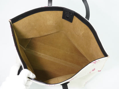 Loewe T Shopper Printed Canvas, White, Canvas, Tote Bag
