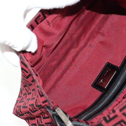Fendi Baguette Zucchino Canvas, Red, Canvas, Handbag