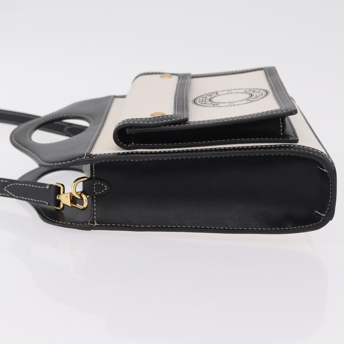 Burberry Logo Pocket Canvas with Leather, White, Canvas, Tote Bag