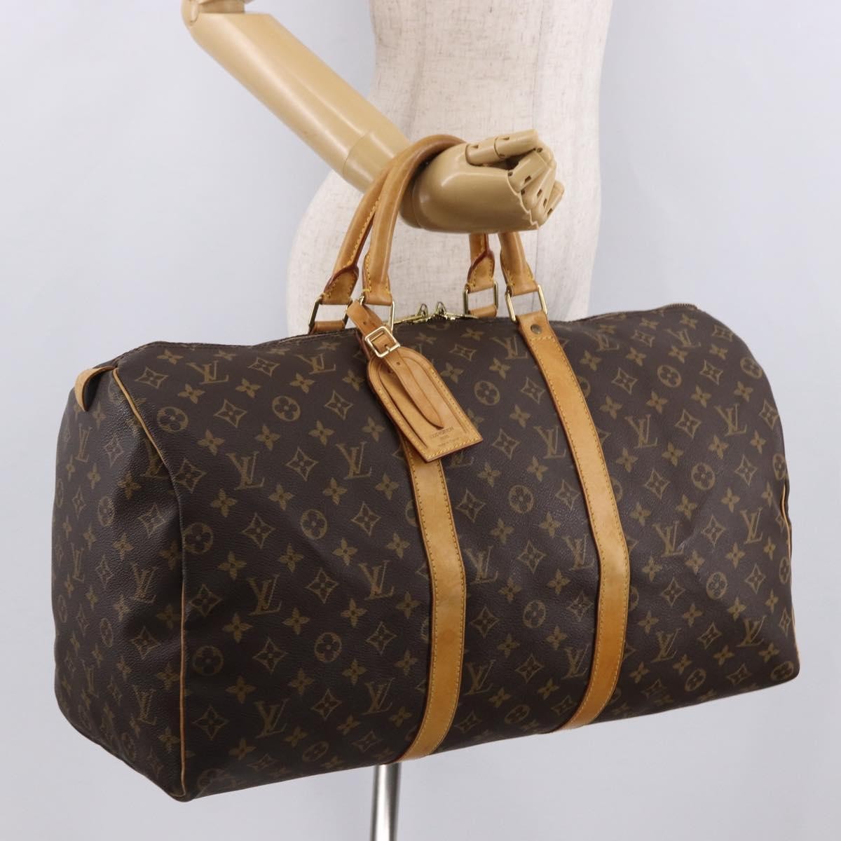 Louis Vuitton Keepall Monogram, Brown, Canvas, Travel Bag