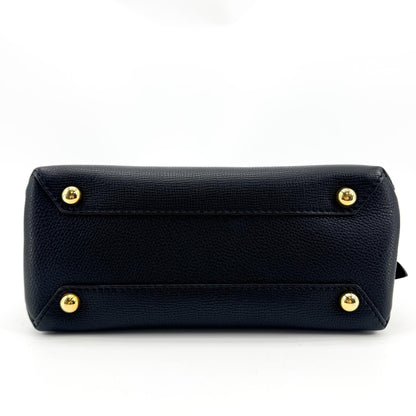 Burberry Camberley Top Handle Leather, Black, Leather, Handbag