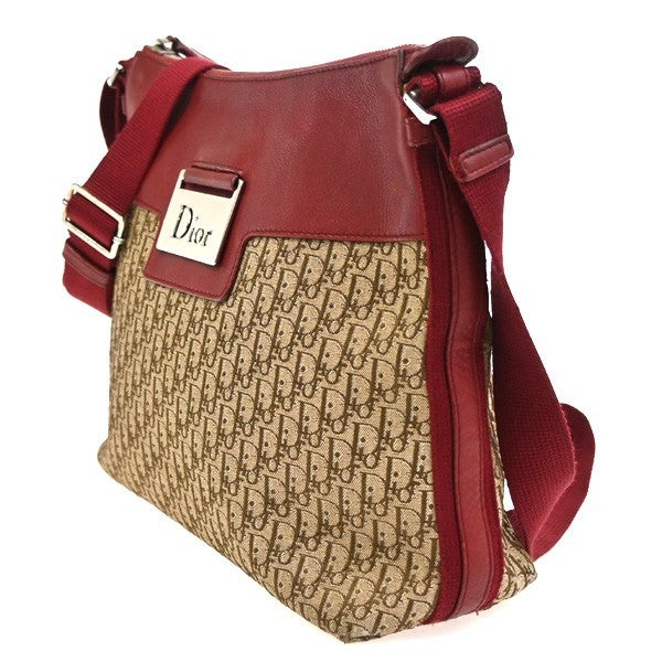 Christian Dior Vintage Street Chic Messenger Diorissimo Canvas and Leather, Brown, Canvas, Shoulder Bag