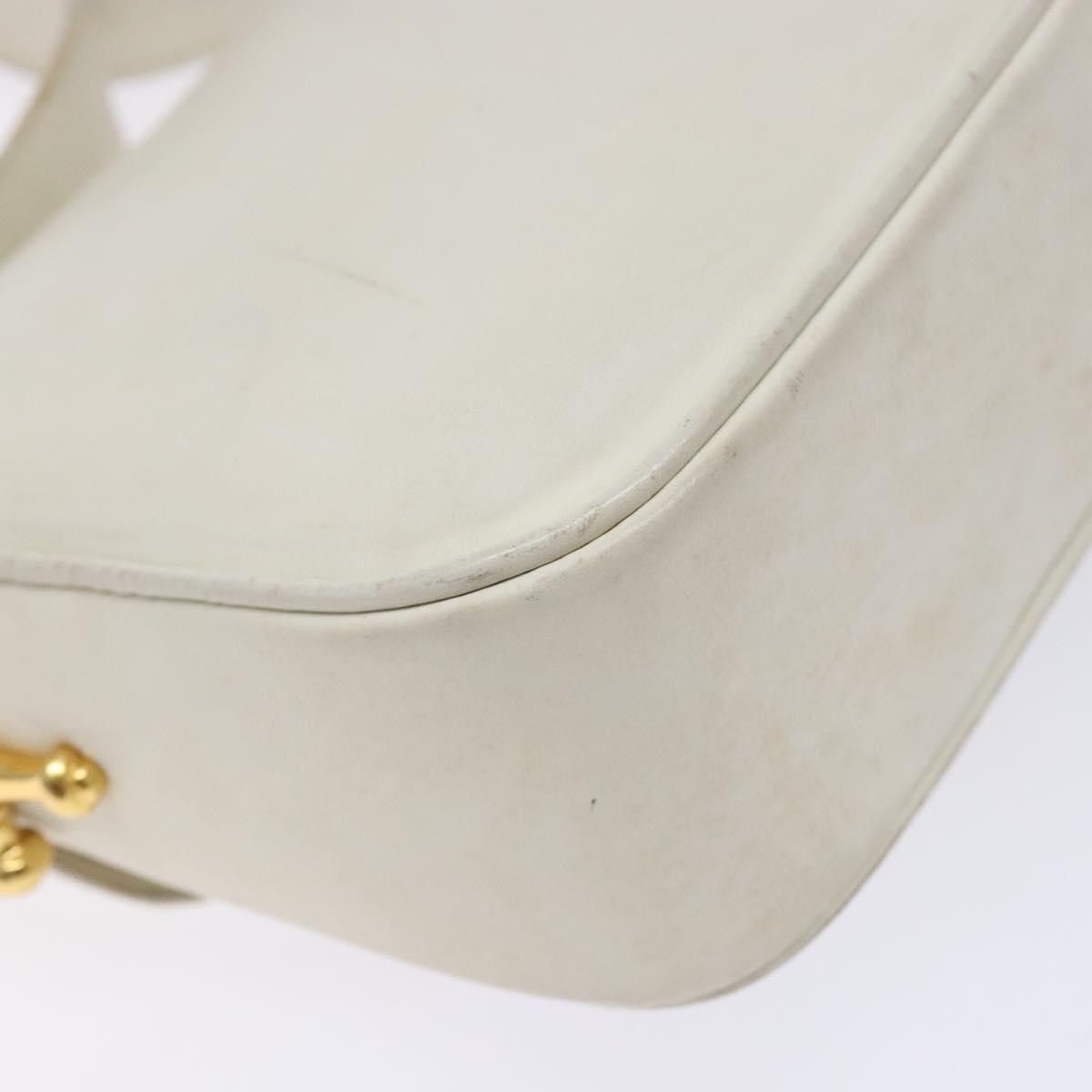 Celine Shoulder Leather, White, Leather, Shoulder Bag