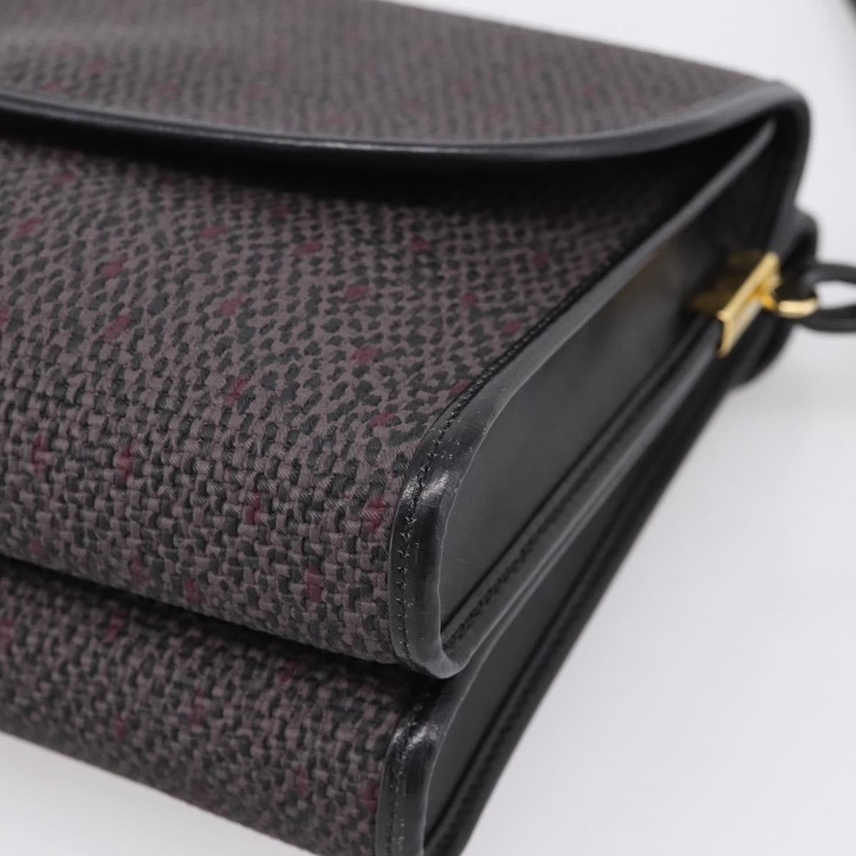 Saint Laurent Vintage Shoulder bag Leather, Gray, Canvas, Shoulder Bag